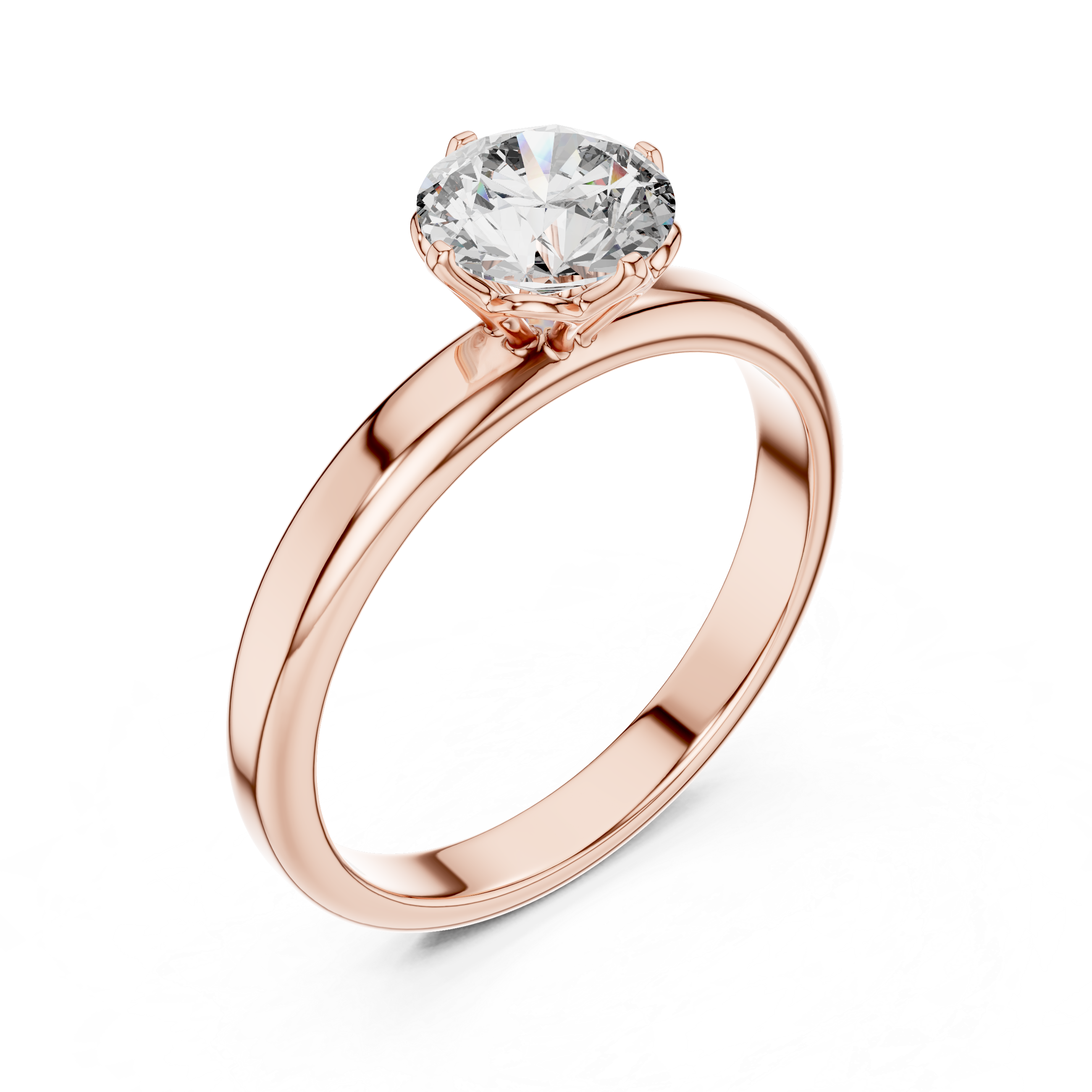 925 Silver 1 CT Moissanite Classic Solitaire Engagement Ring 14K Gold Plated