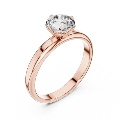 925 Silver 1 CT Moissanite Classic Solitaire Engagement Ring 14K Gold Plated
