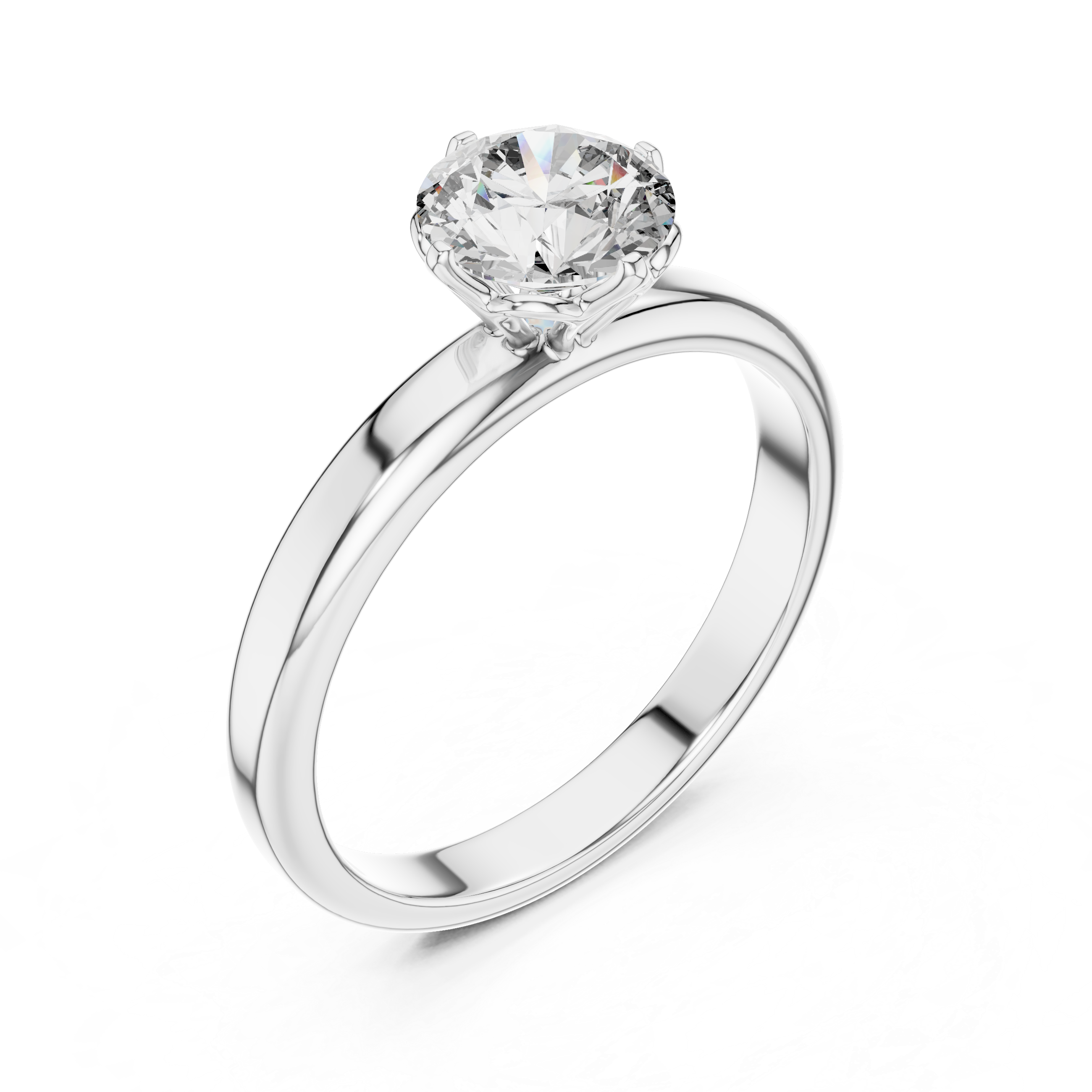 925 Silver 1 CT Moissanite Classic Solitaire Engagement Ring 14K Gold Plated