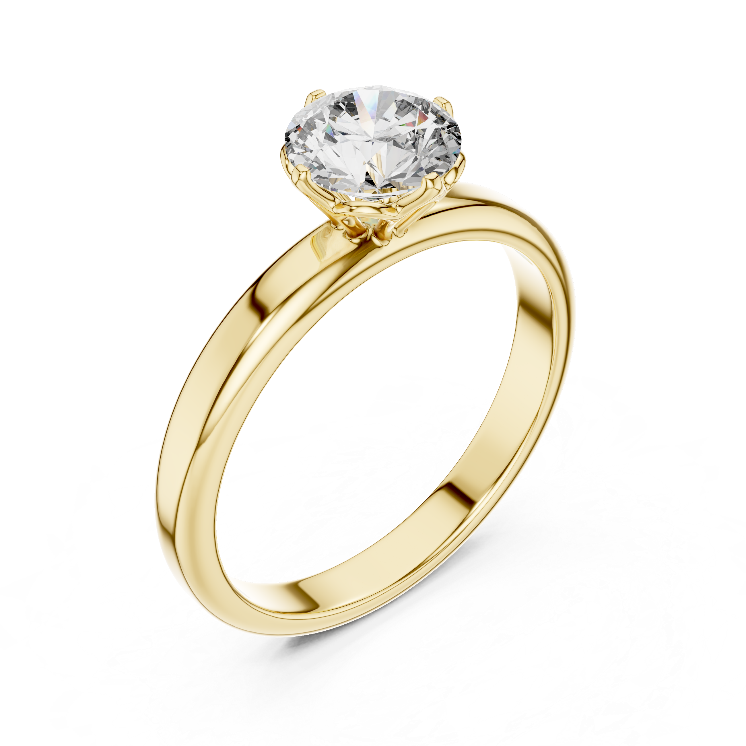 925 Silver 1 CT Moissanite Classic Solitaire Engagement Ring 14K Gold Plated