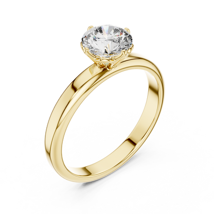 925 Silver 1 CT Moissanite Classic Solitaire Engagement Ring 14K Gold Plated