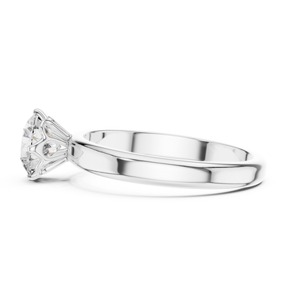 925 Silver 1 CT Moissanite Classic Solitaire Engagement Ring 14K Gold Plated