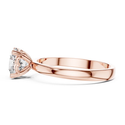 14K Gold Round Brilliant Solitaire Engagement Ring – Classic Four-Prong Setting 925 Silver