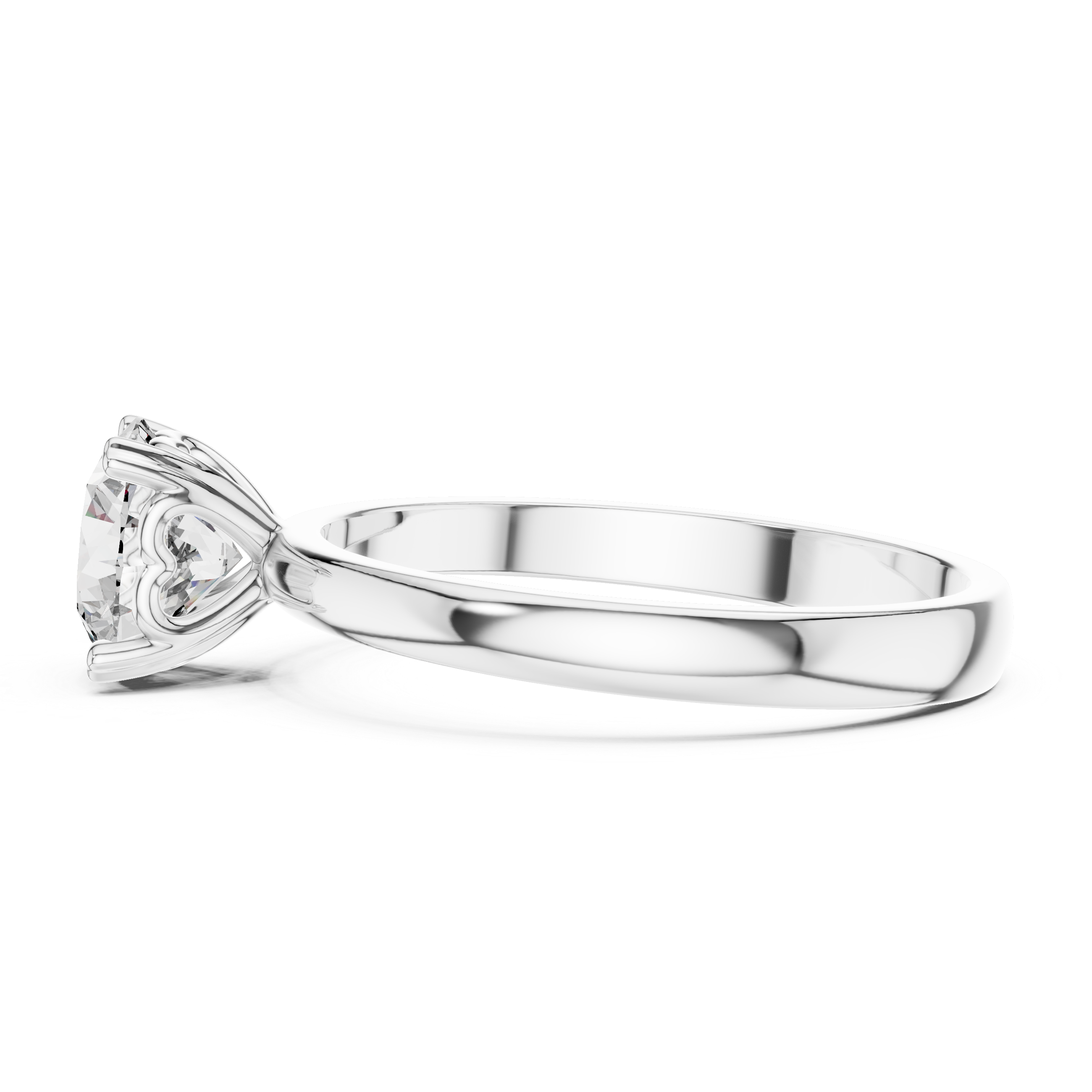 14K Gold Round Brilliant Solitaire Engagement Ring – Classic Four-Prong Setting 925 Silver