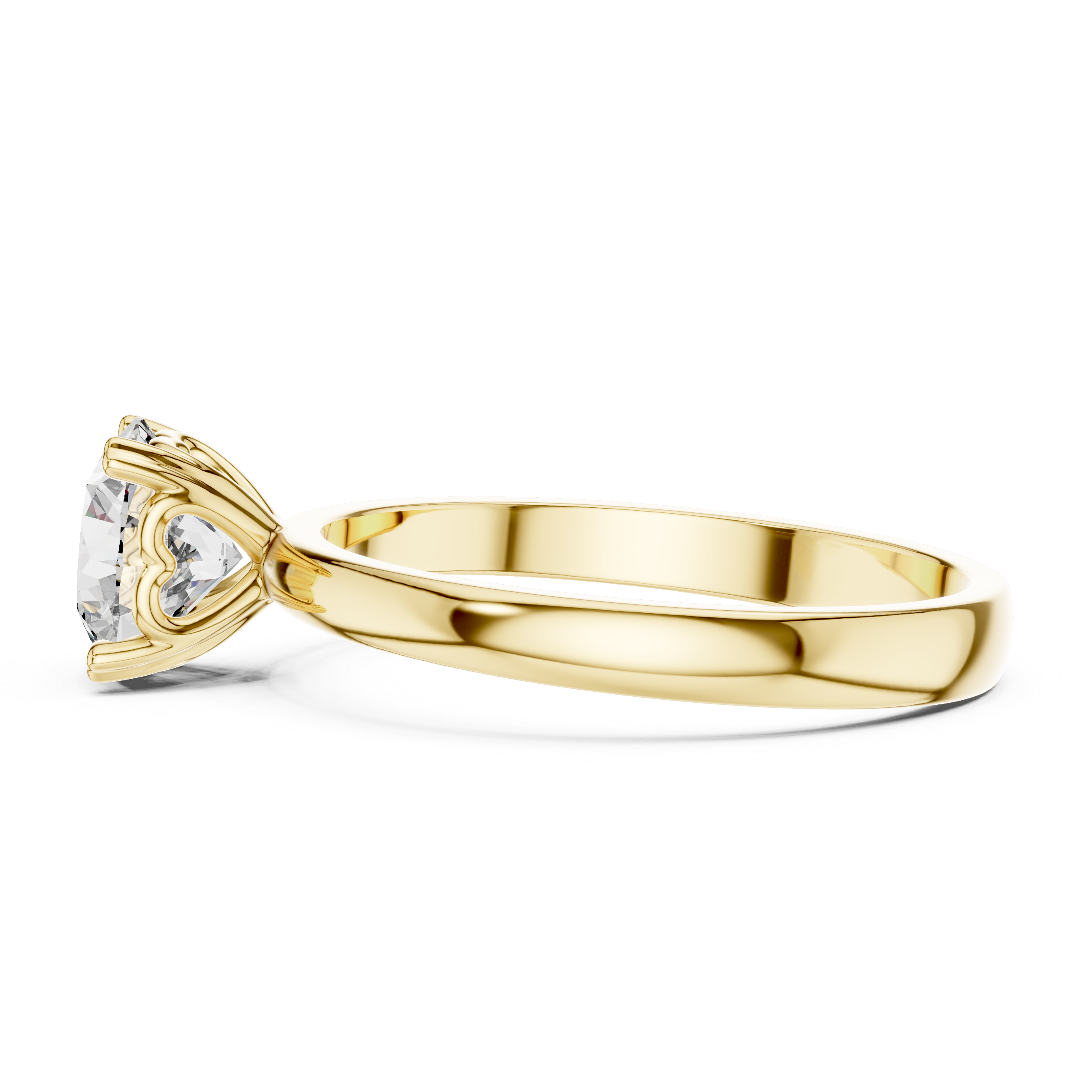 14K Gold Round Brilliant Solitaire Engagement Ring – Classic Four-Prong Setting 925 Silver