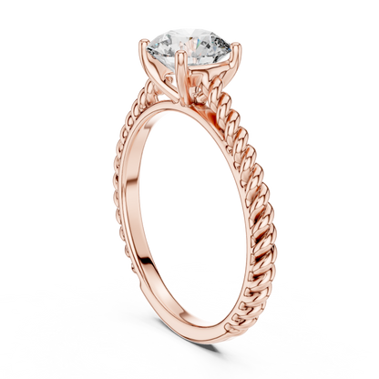 925 Silver Moissanite Classic Round Solitaire Engagement Ring 14K Gold Plated