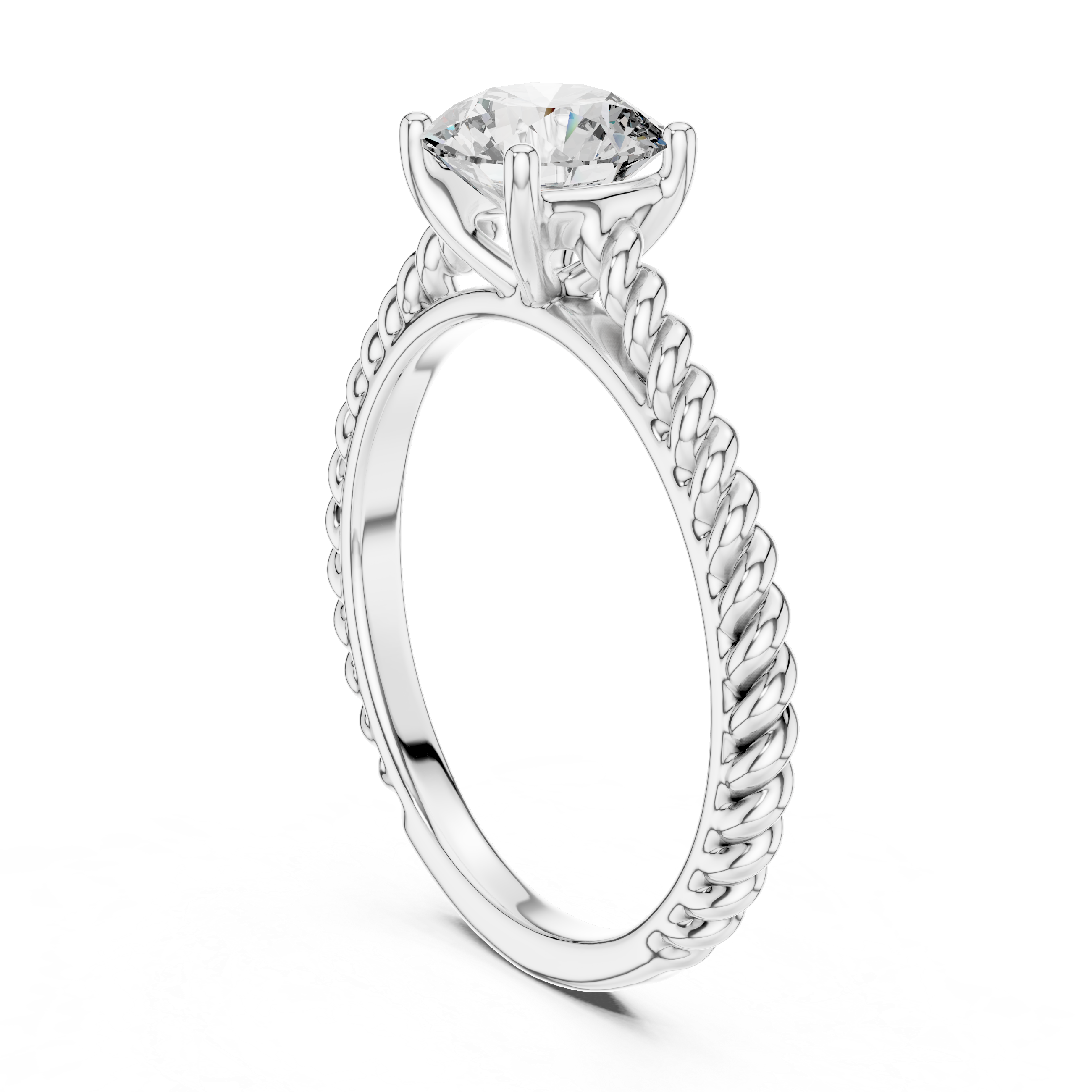 925 Silver Moissanite Classic Round Solitaire Engagement Ring 14K Gold Plated