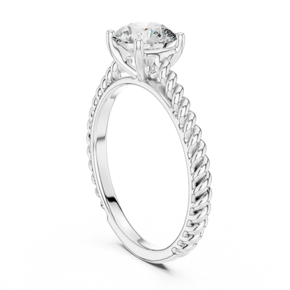 925 Silver Moissanite Classic Round Solitaire Engagement Ring 14K Gold Plated