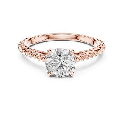 925 Silver Moissanite Classic Round Solitaire Engagement Ring 14K Gold Plated