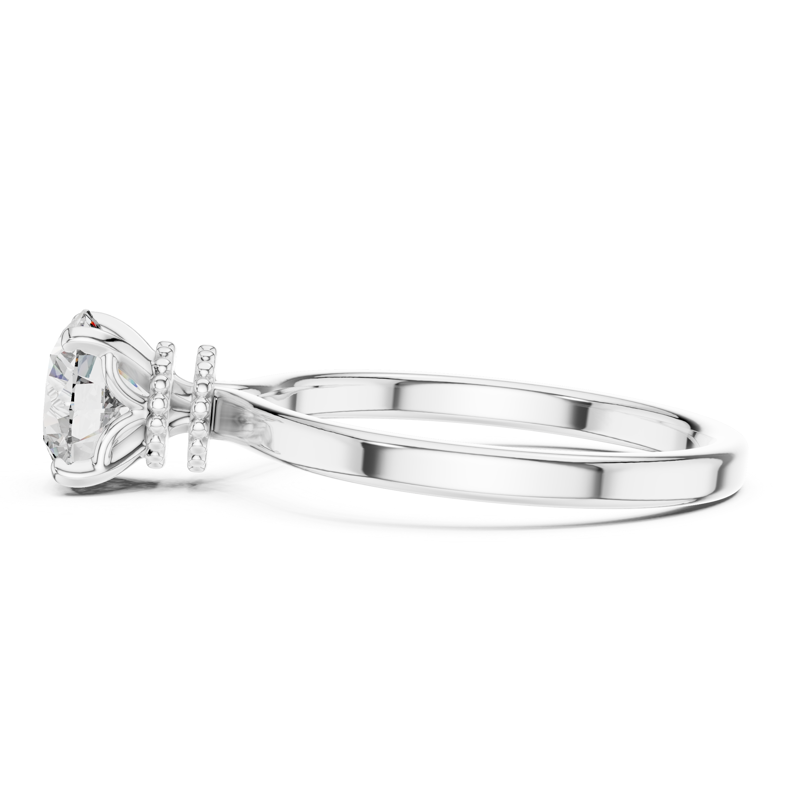 925 Silver Round Brilliant Moissanite Solitaire Engagement Ring 14K Gold Plated