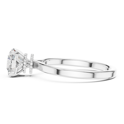 925 Silver Round Brilliant Moissanite Solitaire Engagement Ring 14K Gold Plated
