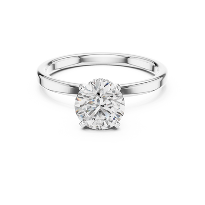 925 Silver Round Brilliant Moissanite Solitaire Engagement Ring 14K Gold Plated