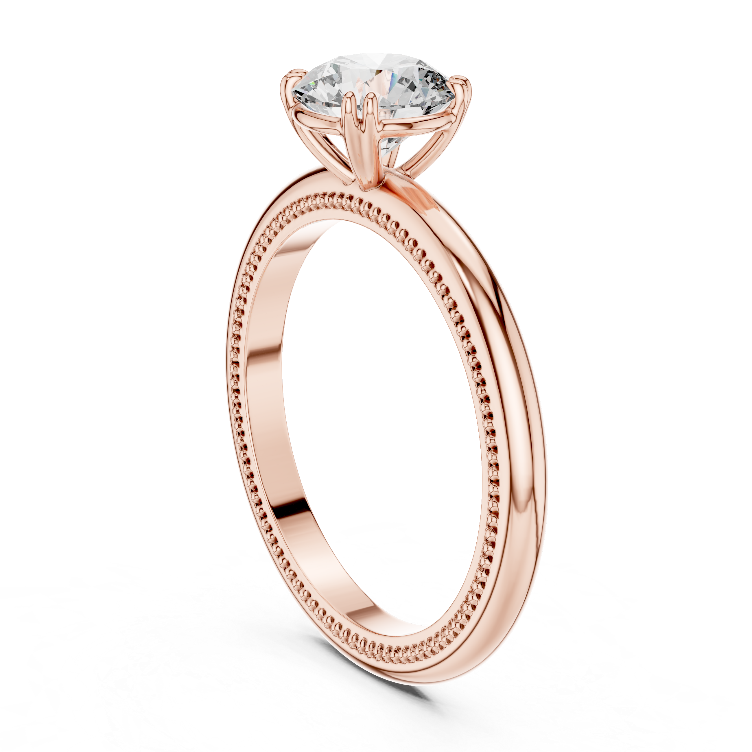 925 Silver Moissanite Classic Round Solitaire Engagement Ring 14K Gold Plated