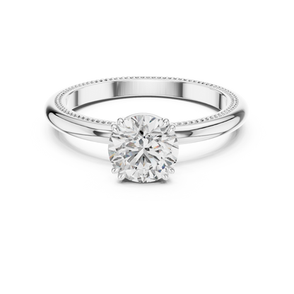 925 Silver Moissanite Classic Round Solitaire Engagement Ring 14K Gold Plated