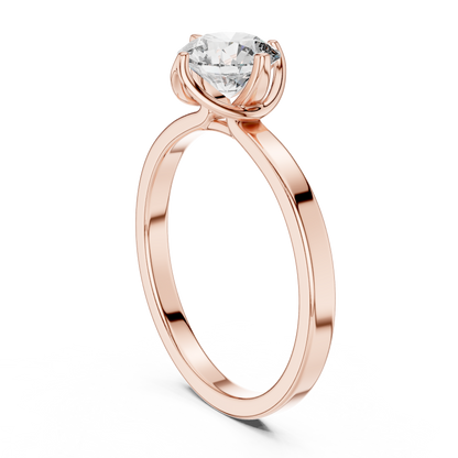925 Silver Classic Solitaire / Prong-Set Engagement Ring 14k Gold Plated