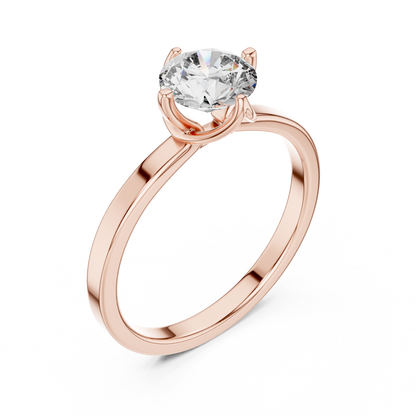 925 Silver Classic Solitaire / Prong-Set Engagement Ring 14k Gold Plated