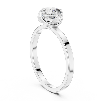 925 Silver Classic Solitaire / Prong-Set Engagement Ring 14k Gold Plated