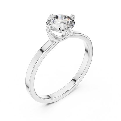 925 Silver Classic Solitaire / Prong-Set Engagement Ring 14k Gold Plated