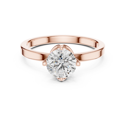 925 Silver Classic Solitaire / Prong-Set Engagement Ring 14k Gold Plated