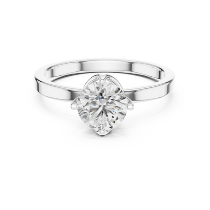 925 Silver Classic Solitaire / Prong-Set Engagement Ring 14k Gold Plated