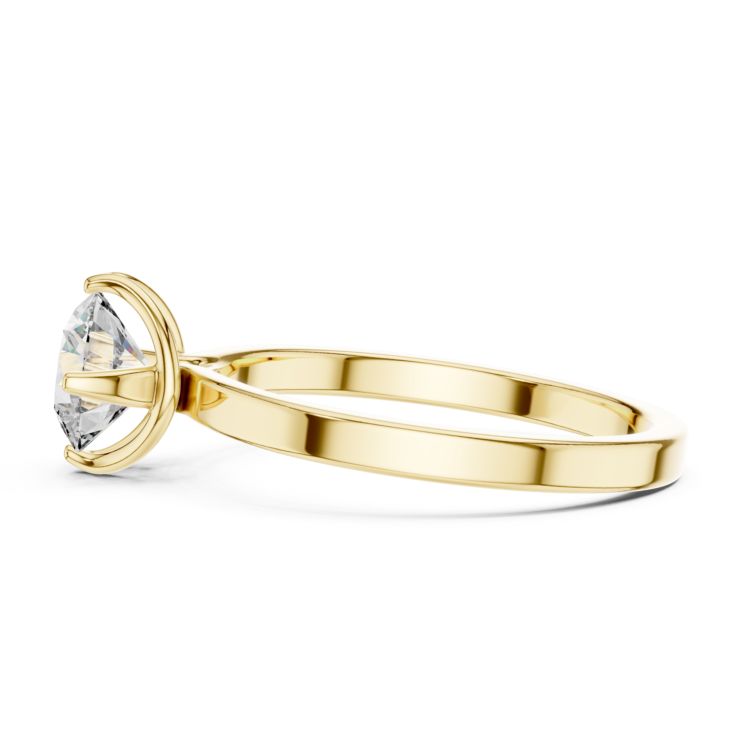 925 Silver Classic Solitaire / Prong-Set Engagement Ring 14k Gold Plated