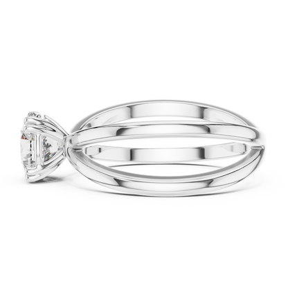 925 Silver Moissanite Split-Shank / Crisscross Solitaire Ring 14k Gold Plated