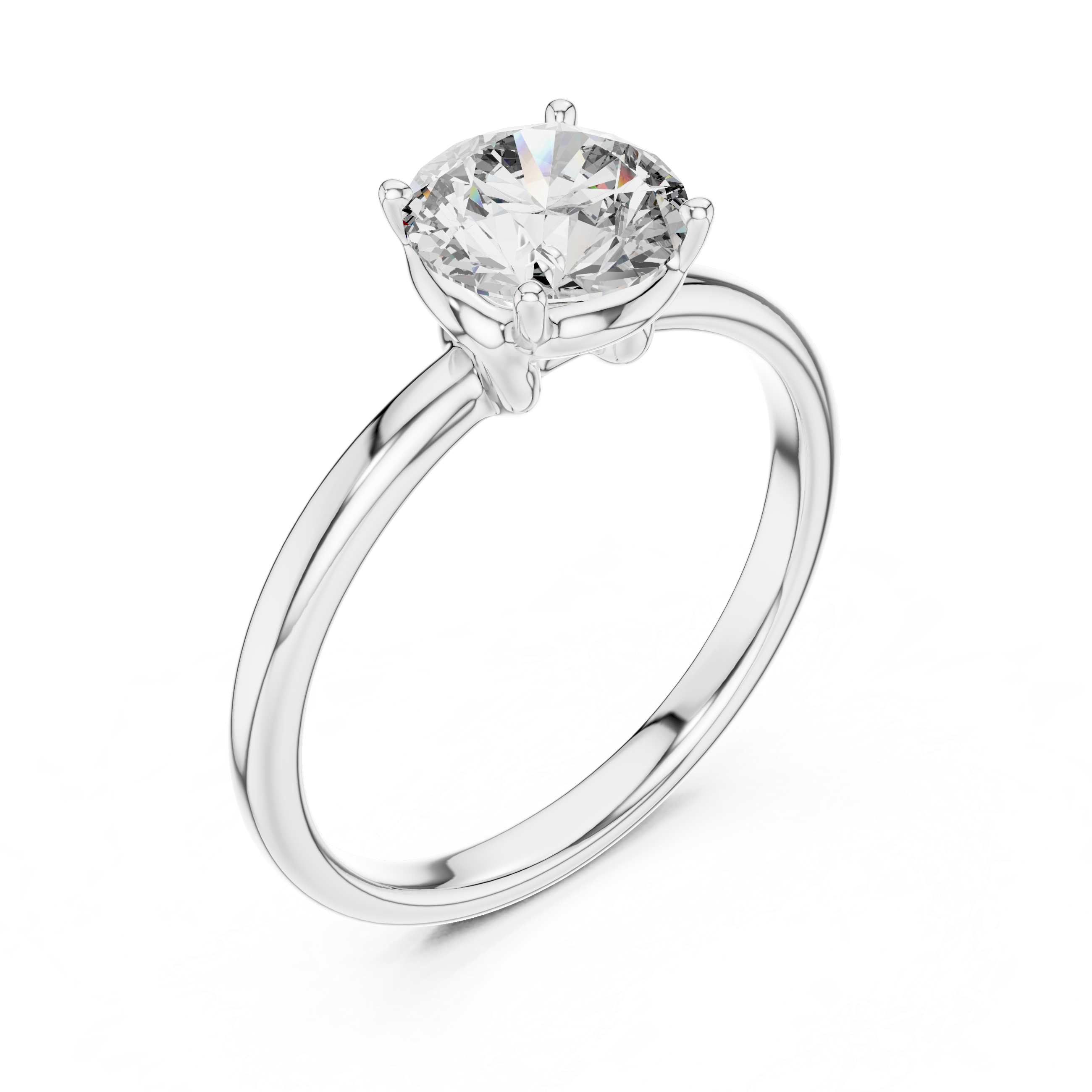 Classic Round-Cut Solitaire Engagement Ring – 14K Gold Plated 925 Sterling Silver