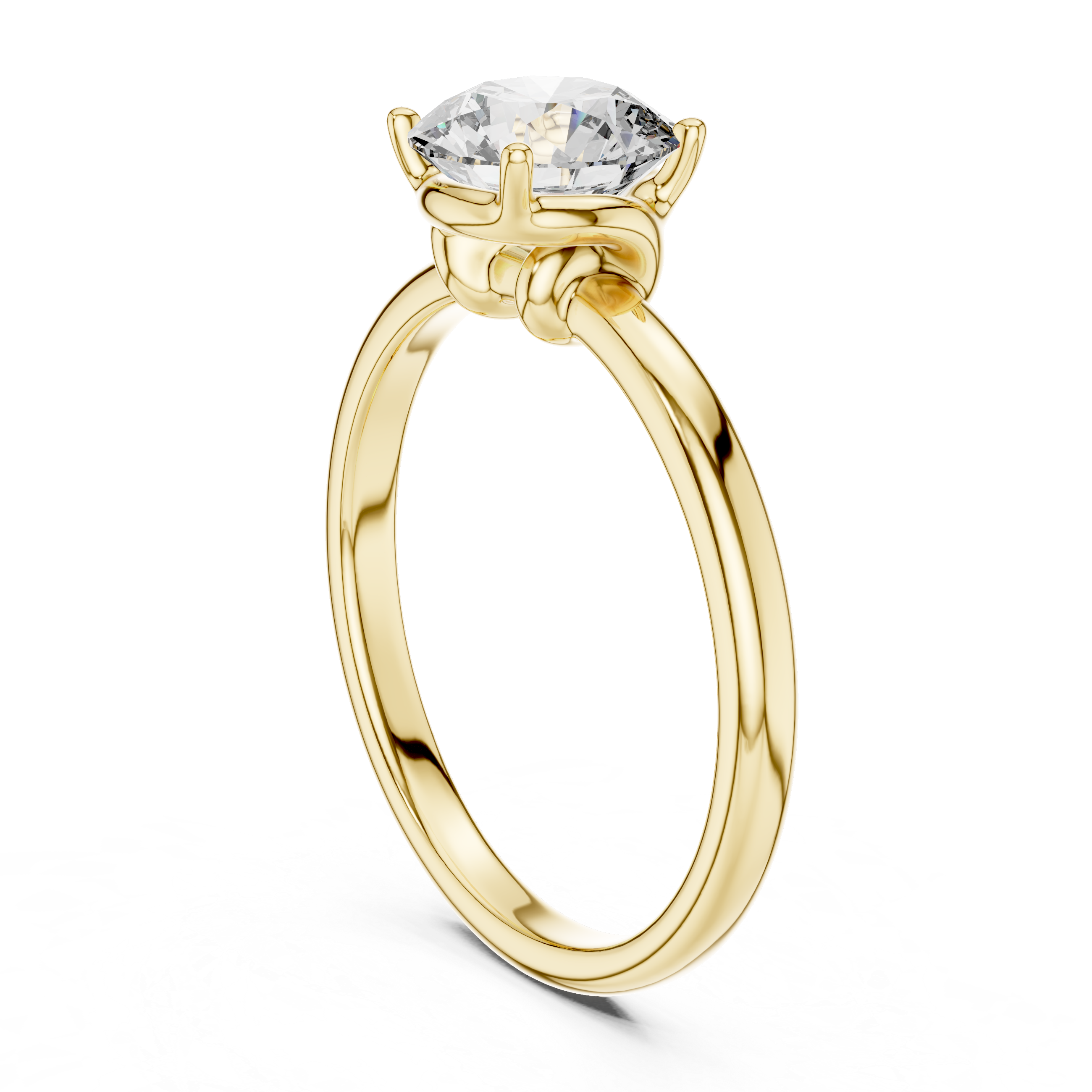 Classic Round-Cut Solitaire Engagement Ring – 14K Gold Plated 925 Sterling Silver
