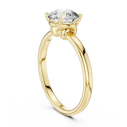 Classic Round-Cut Solitaire Engagement Ring – 14K Gold Plated 925 Sterling Silver