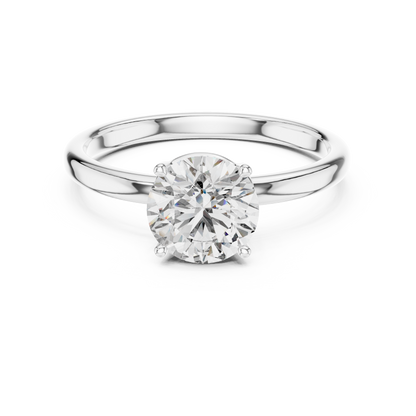 Classic Round-Cut Solitaire Engagement Ring – 14K Gold Plated 925 Sterling Silver