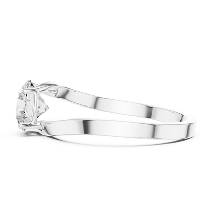 925 Silver Moissanite Solitaire Engagement Ring – Elegant Twisted Band Design 14K Gold Plated