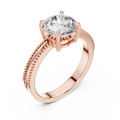 925 Silver Moissanite Solitaire Engagement Ring 14K Gold Plated