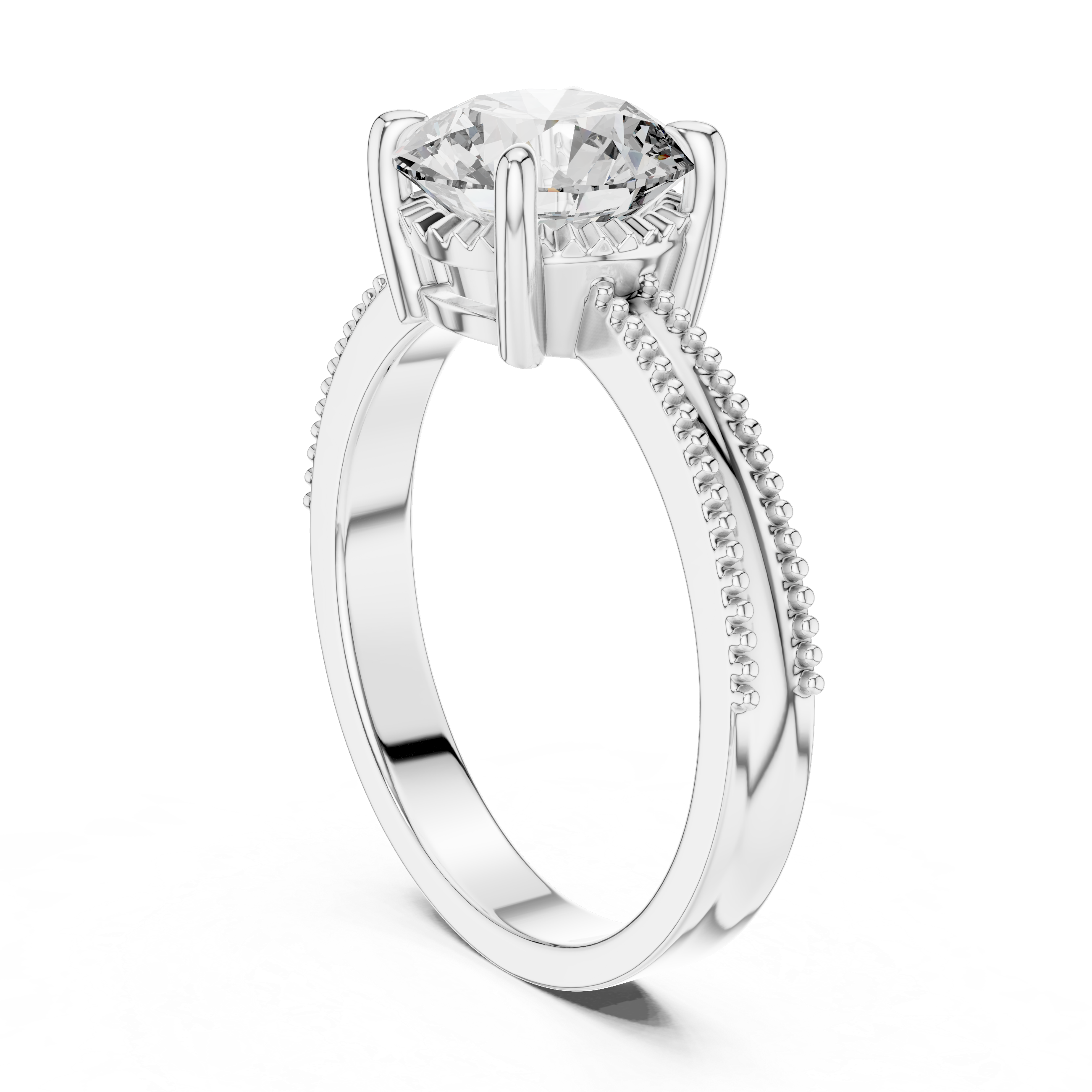925 Silver Moissanite Solitaire Engagement Ring 14K Gold Plated