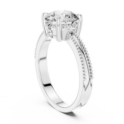 925 Silver Moissanite Solitaire Engagement Ring 14K Gold Plated