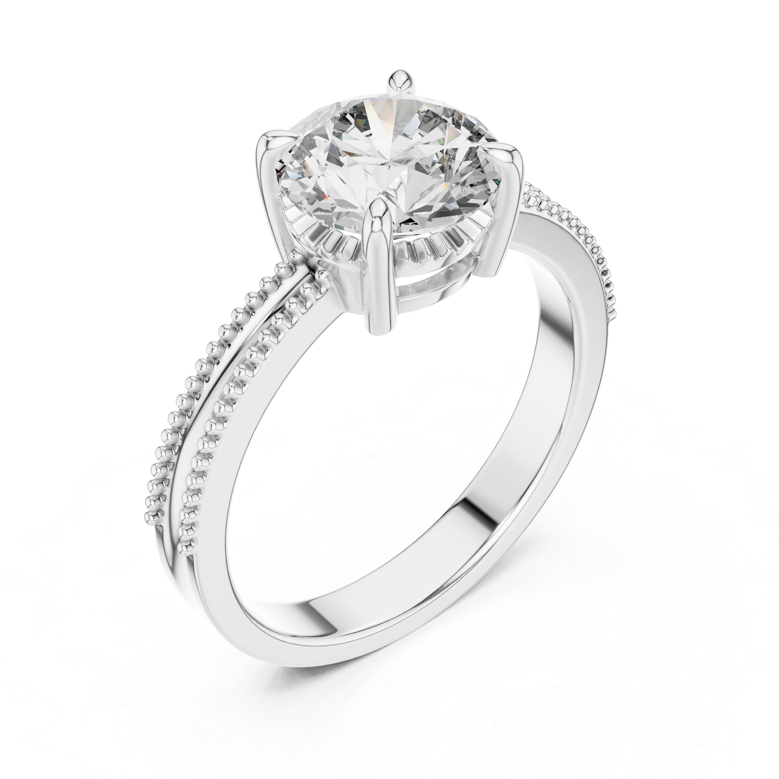 925 Silver Moissanite Solitaire Engagement Ring 14K Gold Plated