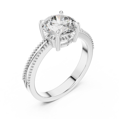 925 Silver Moissanite Solitaire Engagement Ring 14K Gold Plated
