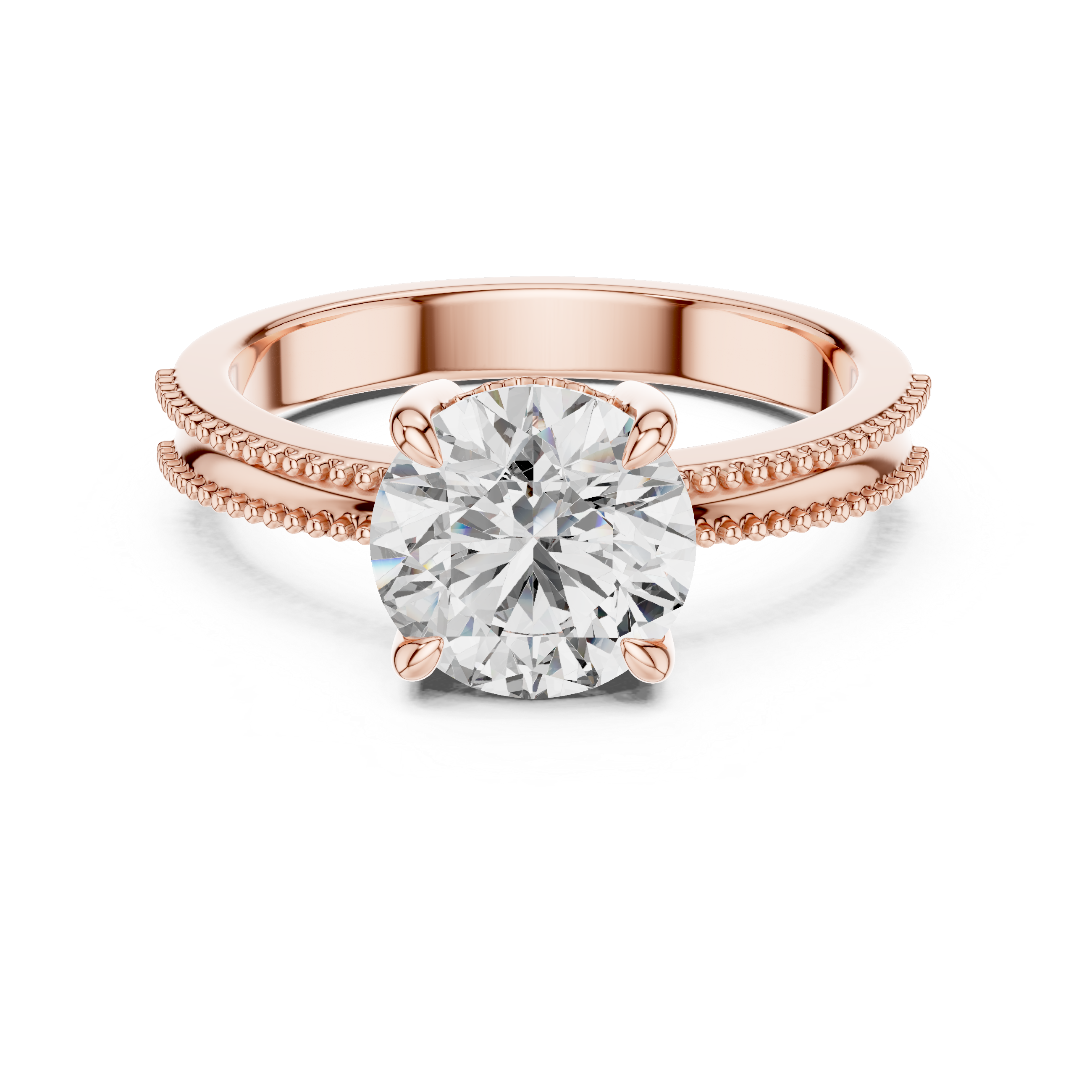 925 Silver Moissanite Solitaire Engagement Ring 14K Gold Plated