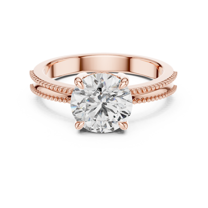 925 Silver Moissanite Solitaire Engagement Ring 14K Gold Plated