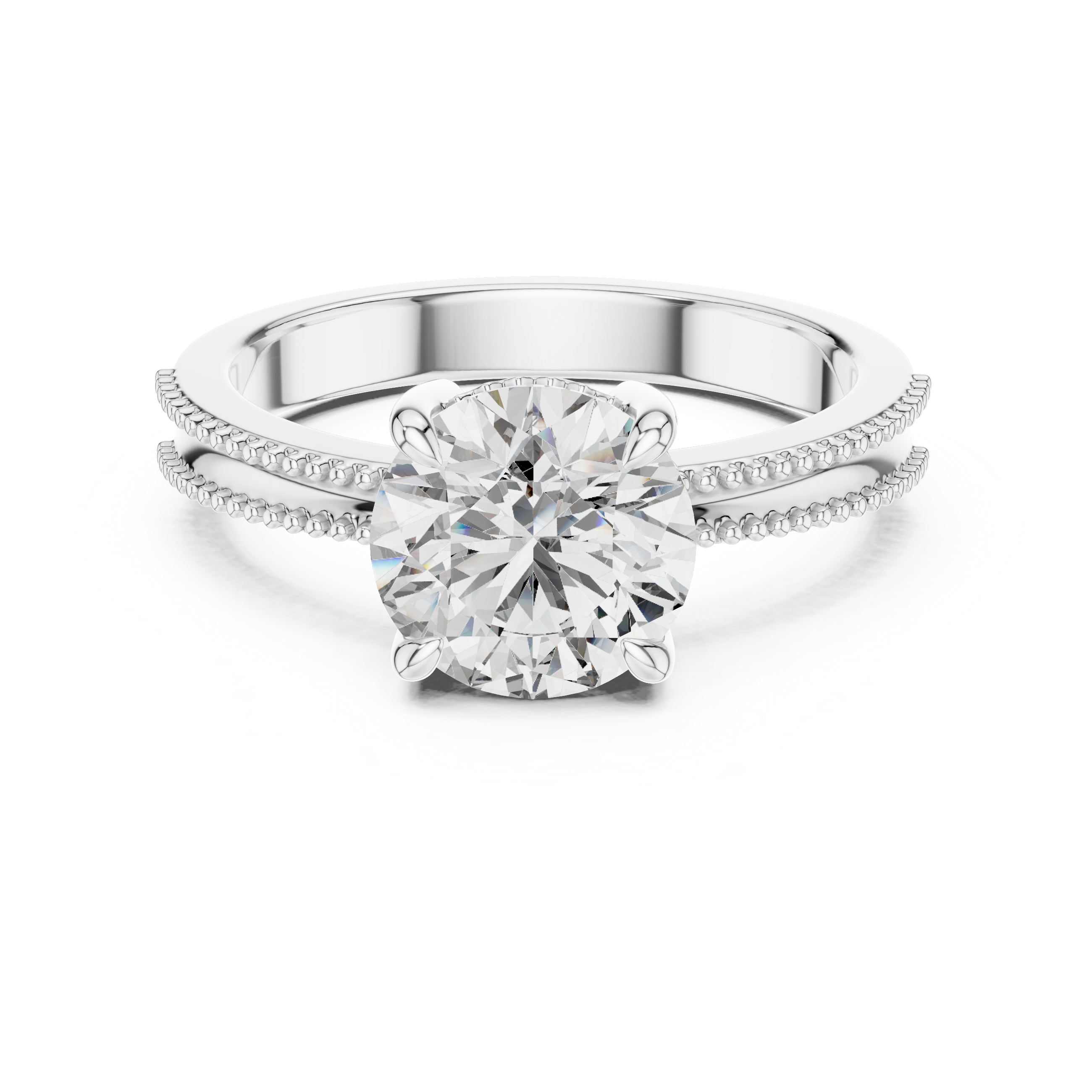 925 Silver Moissanite Solitaire Engagement Ring 14K Gold Plated