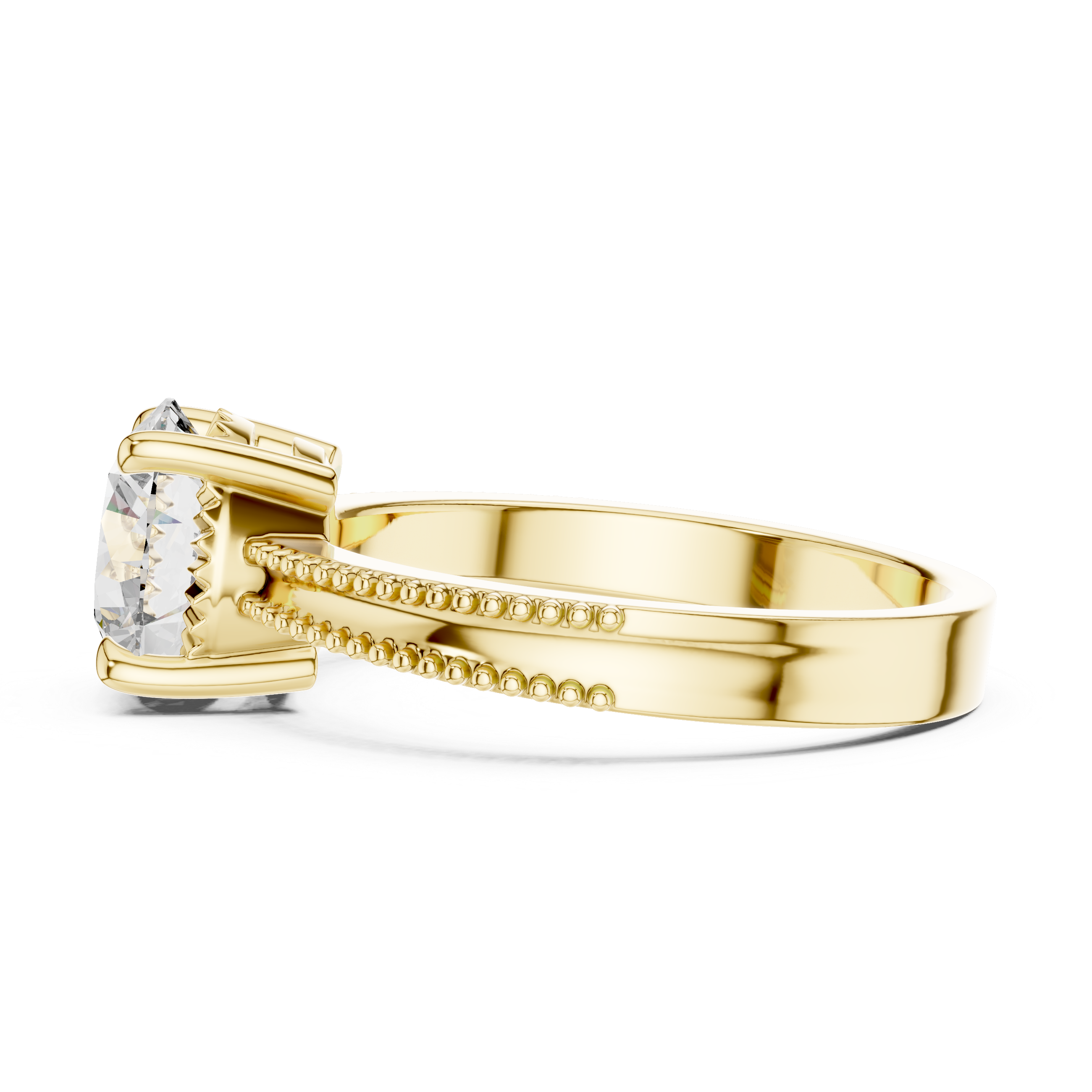 925 Silver Moissanite Solitaire Engagement Ring 14K Gold Plated