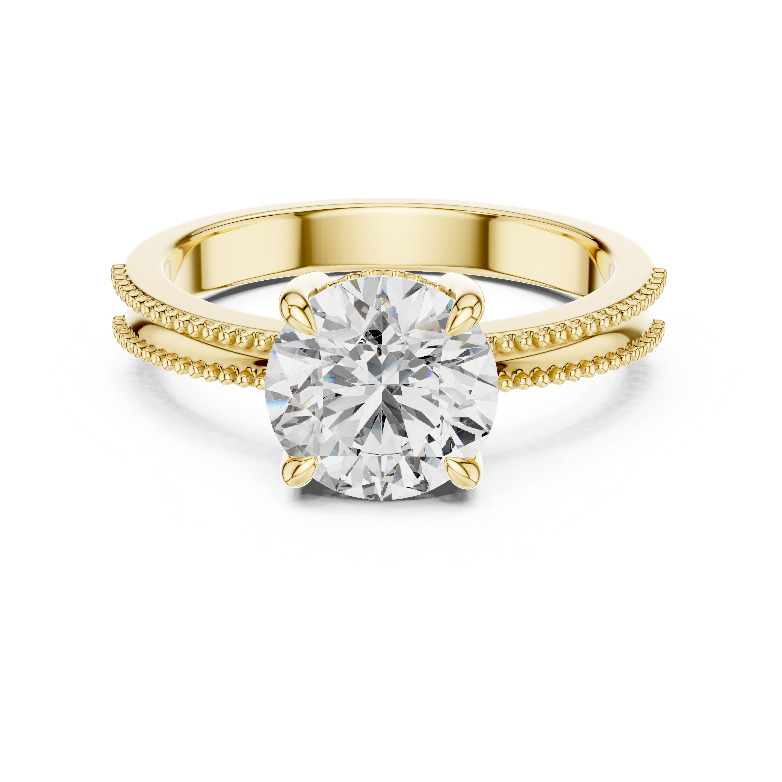 925 Silver Moissanite Solitaire Engagement Ring 14K Gold Plated