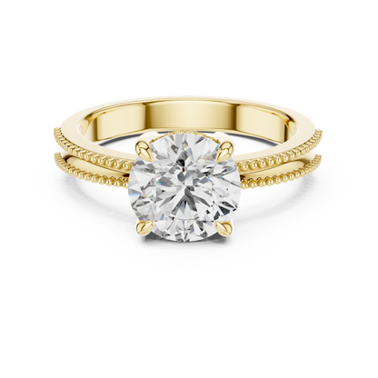 925 Silver Moissanite Solitaire Engagement Ring 14K Gold Plated