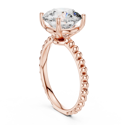 925 Silver Moissanite Solitaire Engagement Ring 14K Gold Plated