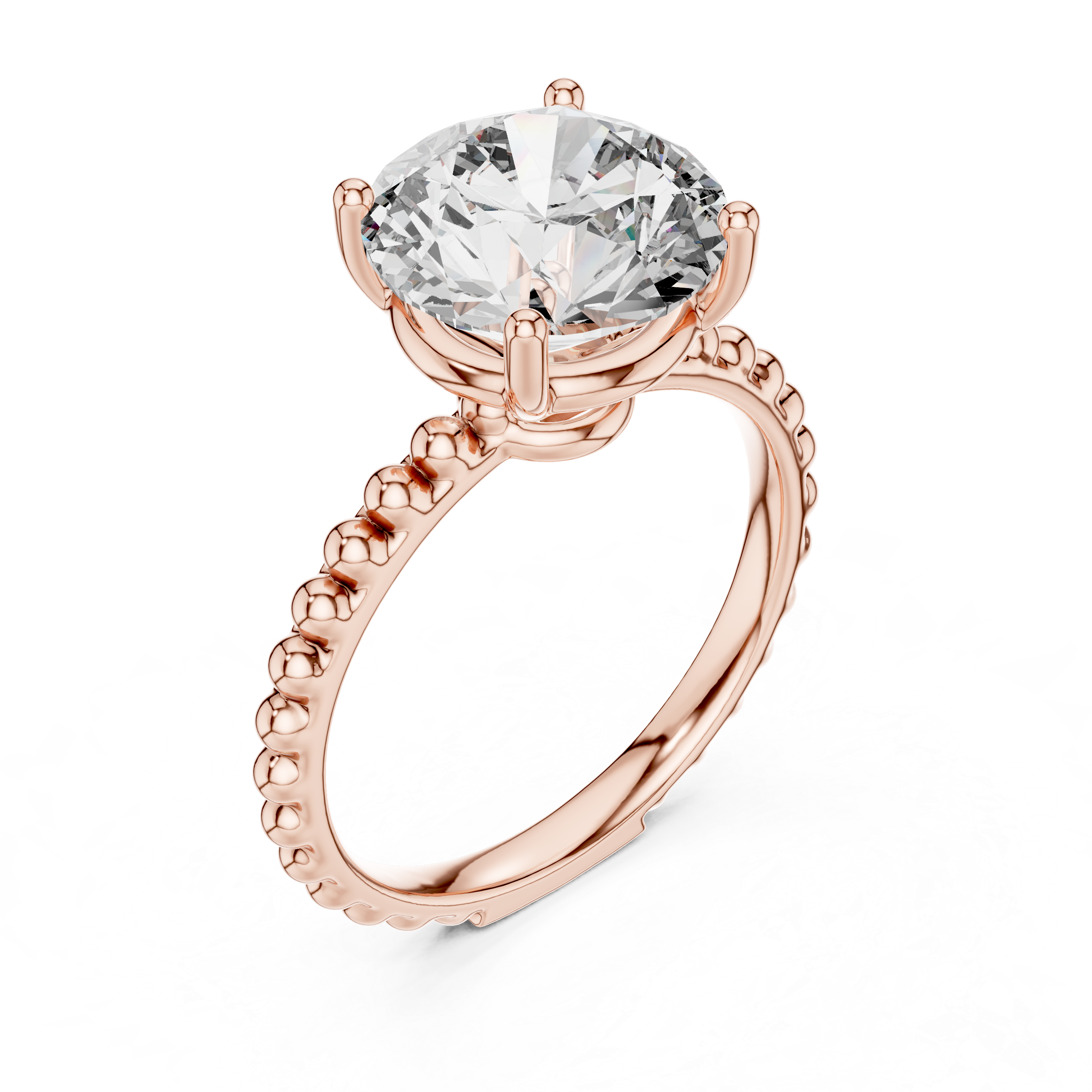 925 Silver Moissanite Solitaire Engagement Ring 14K Gold Plated