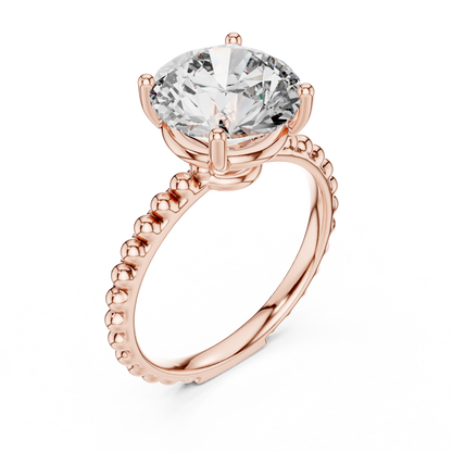 925 Silver Moissanite Solitaire Engagement Ring 14K Gold Plated