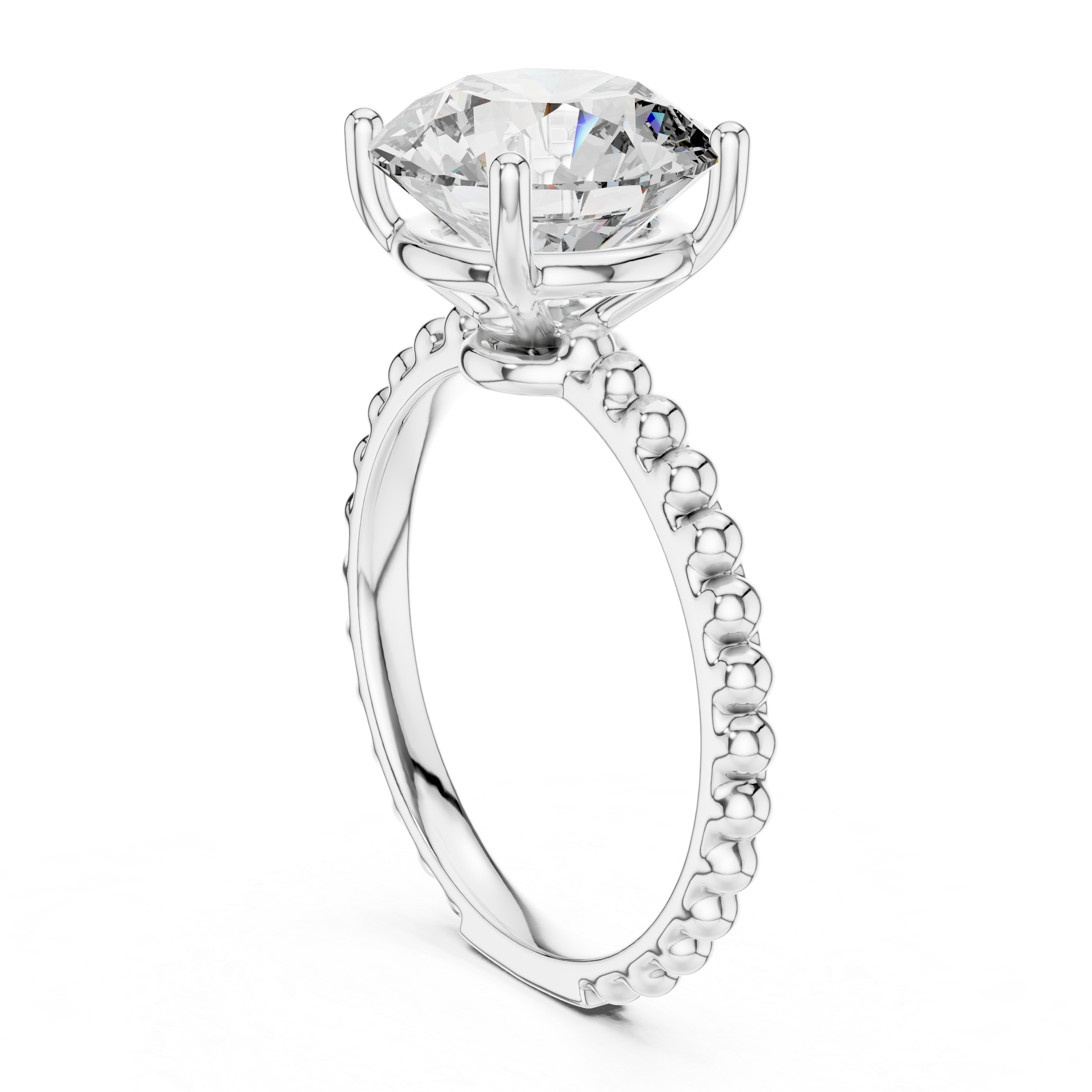 925 Silver Moissanite Solitaire Engagement Ring 14K Gold Plated