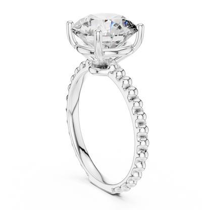 925 Silver Moissanite Solitaire Engagement Ring 14K Gold Plated