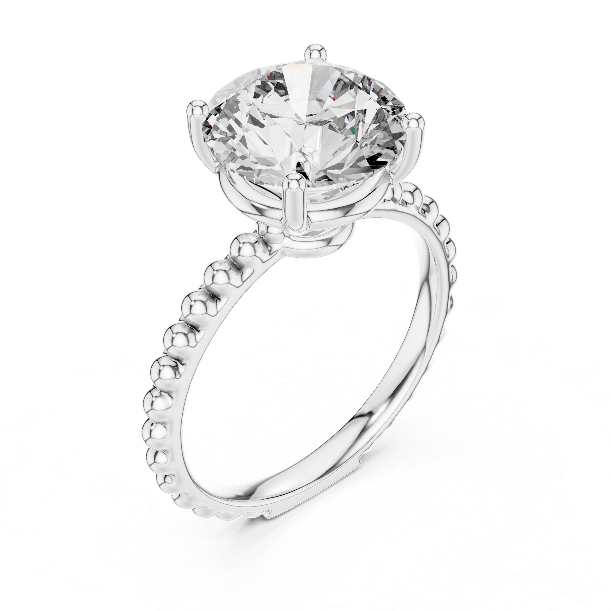 925 Silver Moissanite Solitaire Engagement Ring 14K Gold Plated