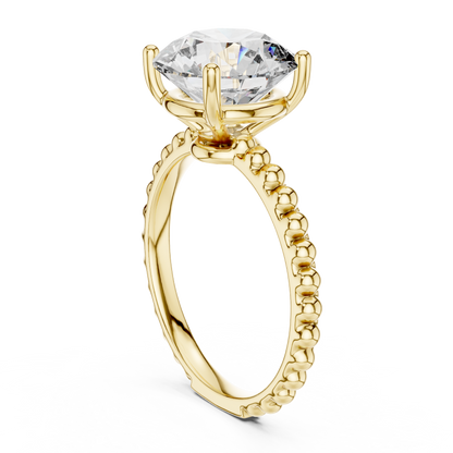 925 Silver Moissanite Solitaire Engagement Ring 14K Gold Plated