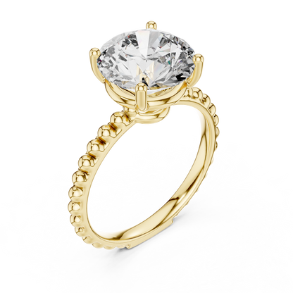 925 Silver Moissanite Solitaire Engagement Ring 14K Gold Plated